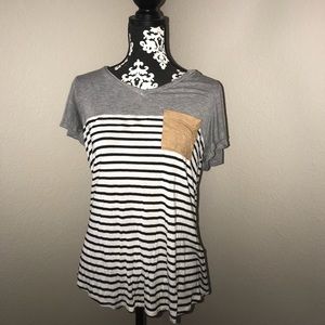 Cute Black and White Striped Top